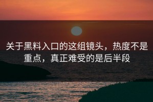 关于黑料入口的这组镜头，热度不是重点，真正难受的是后半段