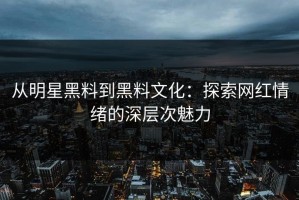 从明星黑料到黑料文化：探索网红情绪的深层次魅力