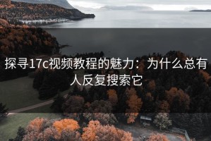 探寻17c视频教程的魅力：为什么总有人反复搜索它