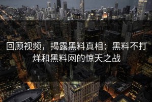 回顾视频，揭露黑料真相：黑料不打烊和黑料网的惊天之战