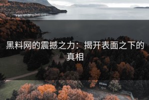 黑料网的震撼之力：揭开表面之下的真相