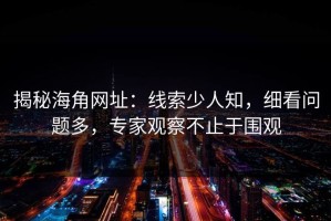 揭秘海角网址：线索少人知，细看问题多，专家观察不止于围观