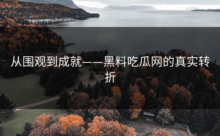 从围观到成就——黑料吃瓜网的真实转折