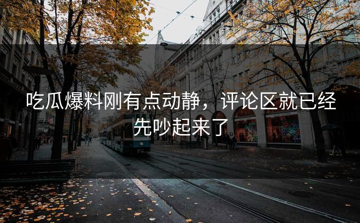 吃瓜爆料刚有点动静，评论区就已经先吵起来了