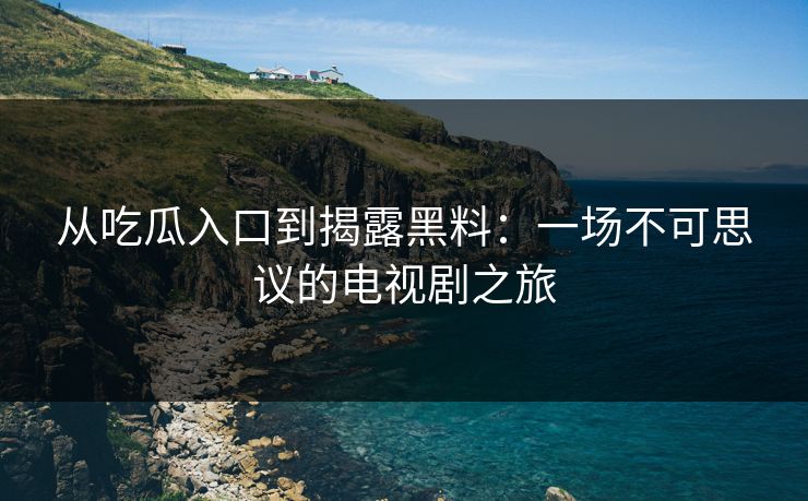 从吃瓜入口到揭露黑料：一场不可思议的电视剧之旅