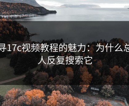 探寻17c视频教程的魅力：为什么总有人反复搜索它