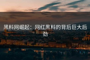 黑料网崛起：网红黑料的背后巨大后劲